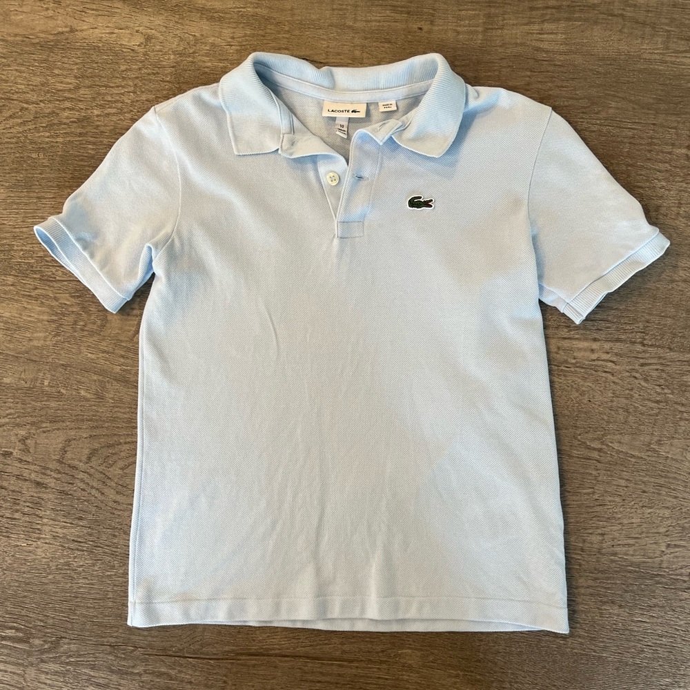 Lacoste boys polo shirt (size 10) - light blue